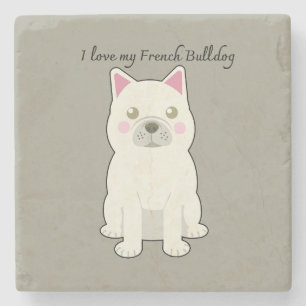 Ich liebe meinen Französischen Bulldogge Steinuntersetzer