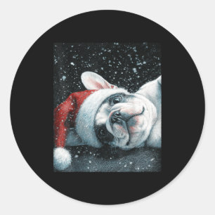 Ich liebe meinen französischen Bulldogge Weihnacht Runder Aufkleber