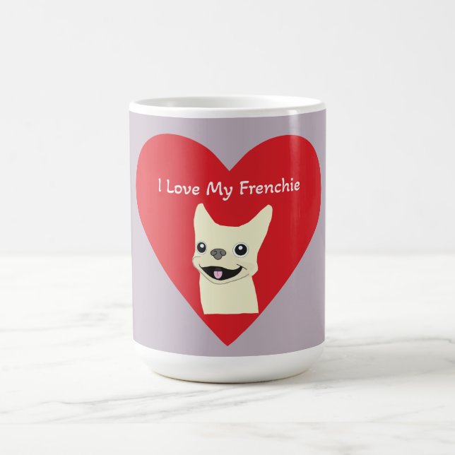 Ich liebe meinen Frenchie, Lavender Kaffeetasse (Mittel)