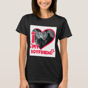 Ich liebe meinen Freund Custom Foto Herz Liebe T-S T-Shirt