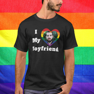Ich liebe meinen Freund Gay Pride LGBTQ Eigenes Fo T-Shirt