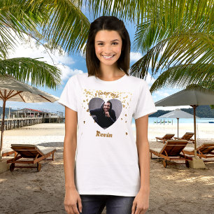 Ich liebe meinen Freund Herz Foto Name T-Shirt