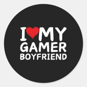 Ich liebe meinen Gamer-Freund Herz Freund Videospi Runder Aufkleber