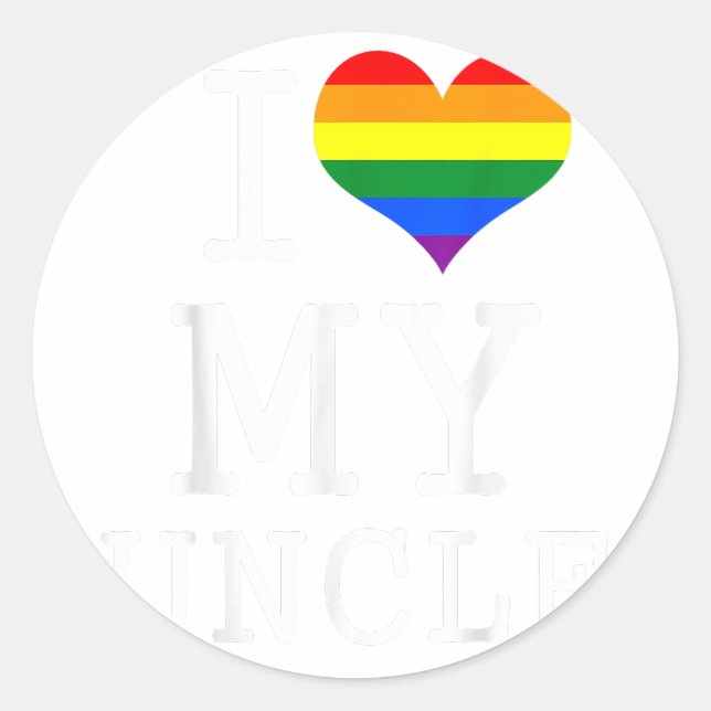 Ich Liebe meinen Gay Onkel Runder Aufkleber (Vorderseite)
