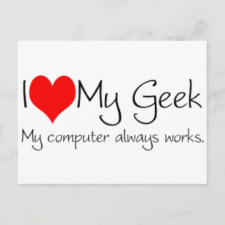 Ich Liebe meinen Geek Postkarte