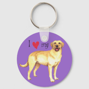 Ich Liebe meinen Gelbe Labrador Schlüsselanhänger