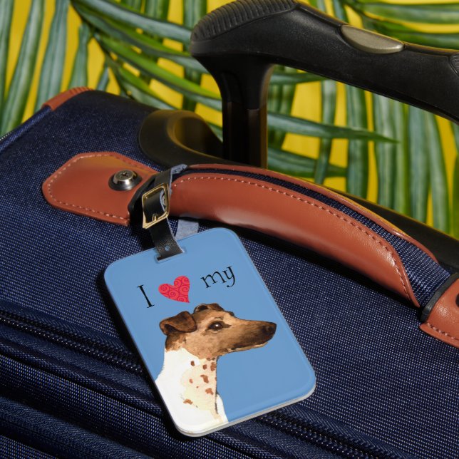 Ich Liebe meinen glatten Fox Terrier Gepäckanhänger (Vorderseite Insitu 1)