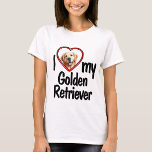 Ich liebe meinen Golden Retriever Süßes Herz-Fotob T-Shirt