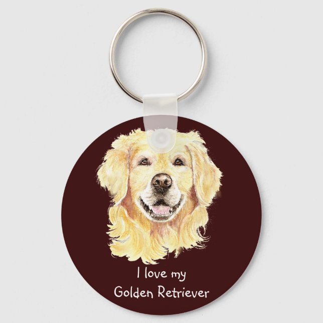 Ich Liebe meinen Goldenen Retriever, Hund, Haustie Schlüsselanhänger (Vorderseite)