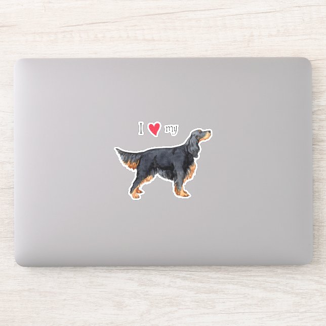 Ich Liebe meinen Gordon Setter Vinyl Sticker (Computer)