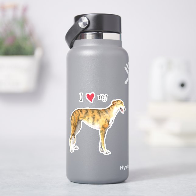 Ich Liebe meinen Greyhound Vinyl Sticker (HydroFlask)