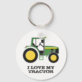 Ich Liebe meinen grünen Tractor-Schlüsselring Schlüsselanhänger