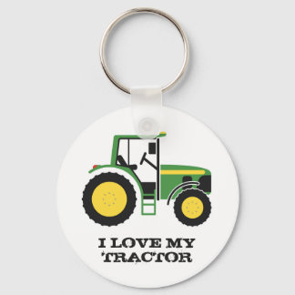 Ich Liebe meinen grünen Tractor-Schlüsselring Schlüsselanhänger