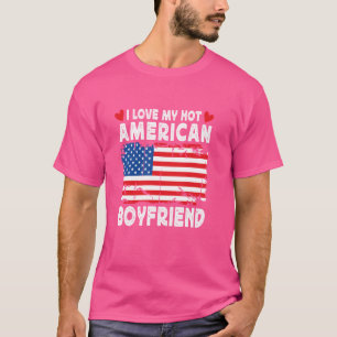 Ich liebe meinen heißen amerikanischen Freund Paar T-Shirt