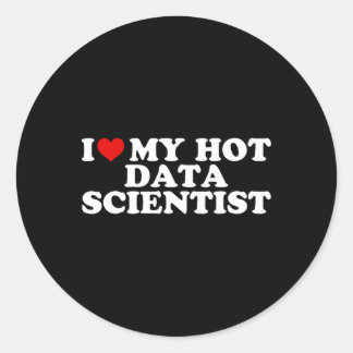 Ich liebe meinen heißen Datenwissenschaftler-Freun Runder Aufkleber