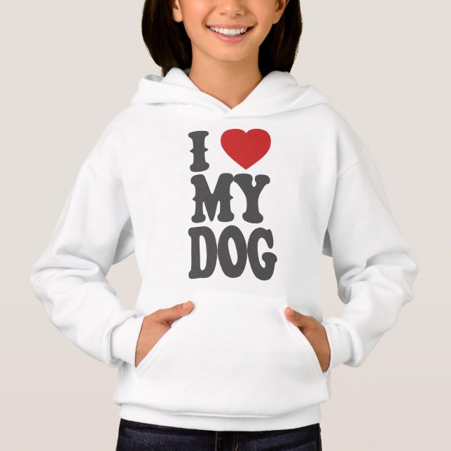 Ich Liebe meinen Hund Hoodie (Vorderseite)