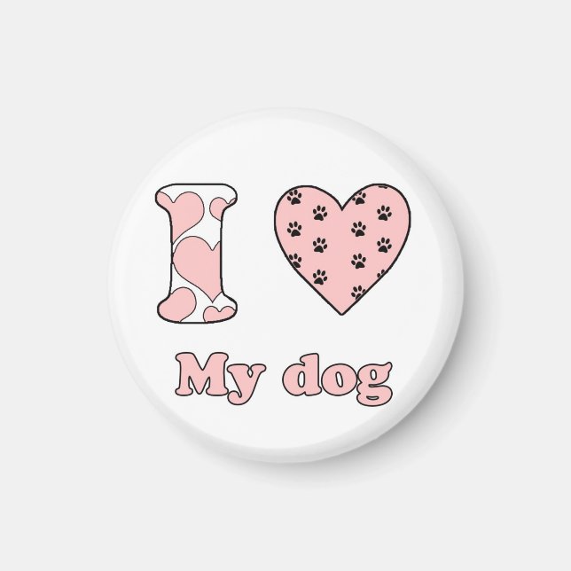 Ich Liebe meinen Hund Magnet (Vorne)