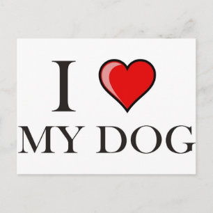 Ich Liebe meinen Hund Postkarte