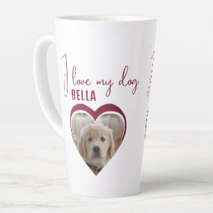 Ich liebe meinen Hund Rot Herz Foto Pet Name  Milchtasse