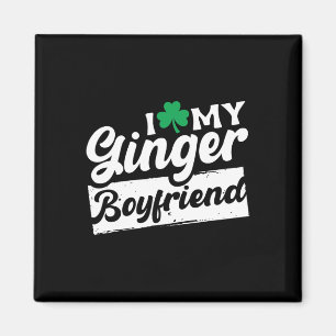 Ich liebe meinen ingwerfarbenen Freund Rotkopf Kle Magnet