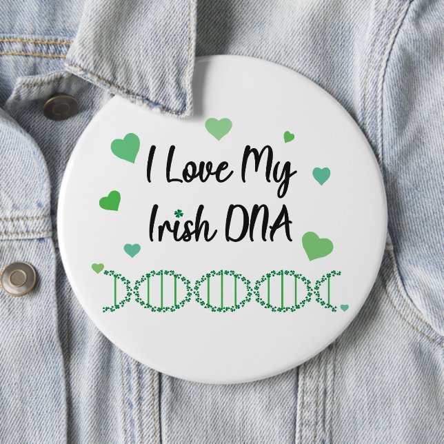 Ich liebe meinen irischen DNA-Shamrock-Button Button (Beispiel)