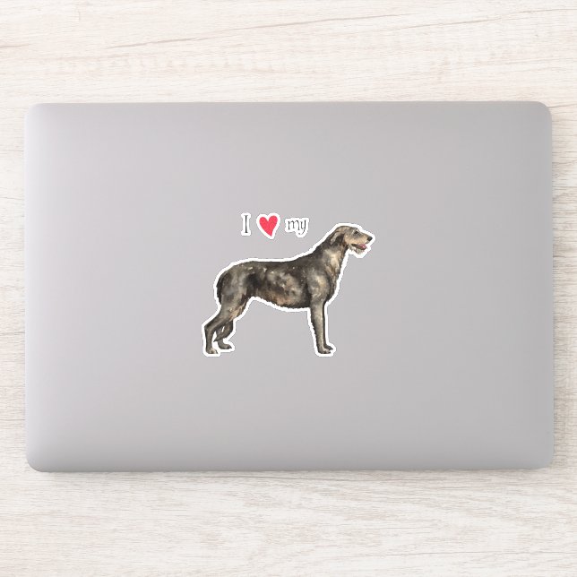 Ich Liebe meinen irischen Wolfhound Vinyl Sticker (Computer)