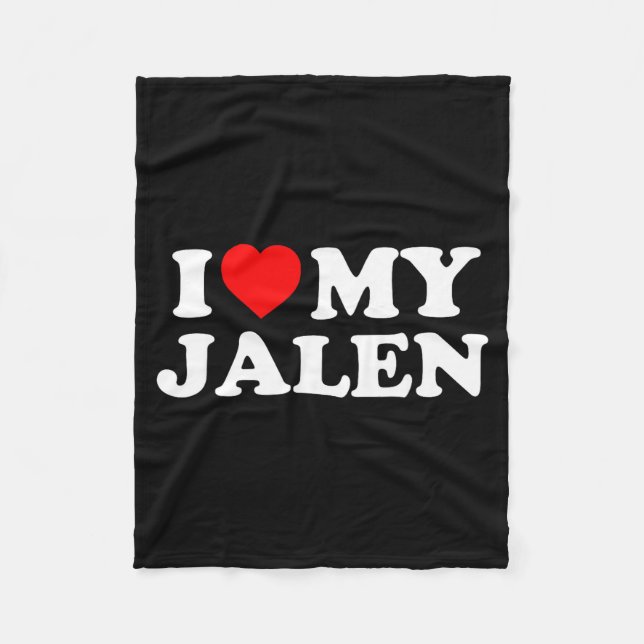 Ich liebe meinen Jalen  Fleecedecke (Vorderseite)