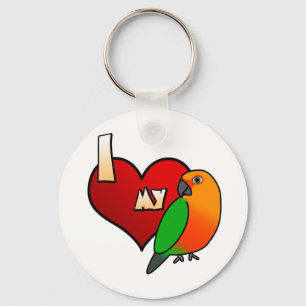 Ich Liebe meinen Jenday Conure Schlüsselanhänger