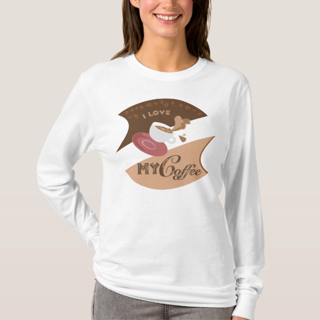 Ich Liebe meinen Kaffee Retro Diner Java Splash T-Shirt (Vorderseite)