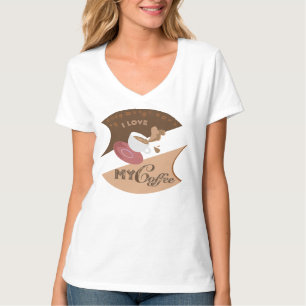 Ich Liebe meinen Kaffee Retro Diner Java Splash T-Shirt