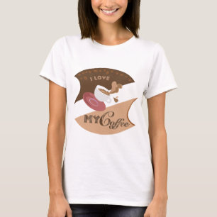 Ich Liebe meinen Kaffee Retro Diner Java Splash T-Shirt