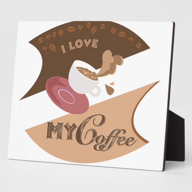 Ich liebe meinen Kaffee Retro Java Fotoplatte (Seite)