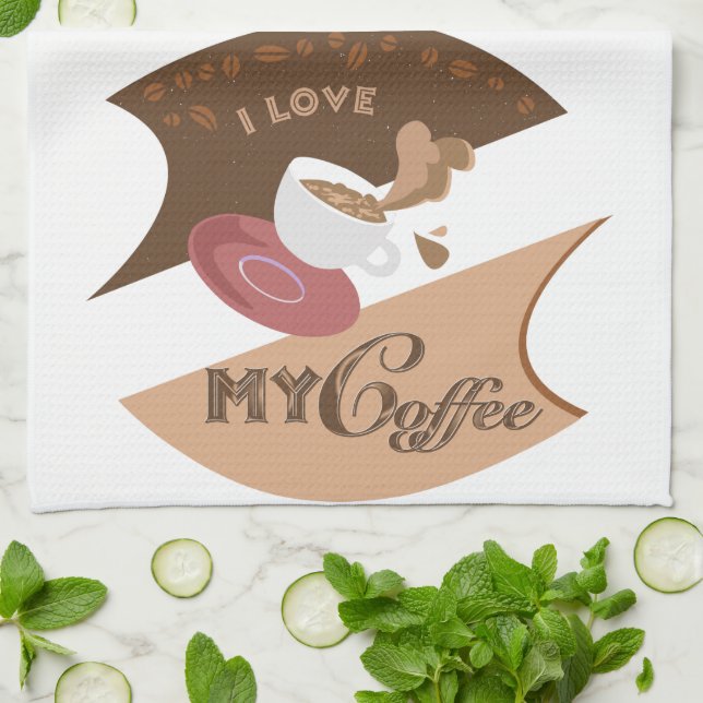 Ich liebe meinen Kaffee Retro Java Geschirrtuch (Gefaltet)