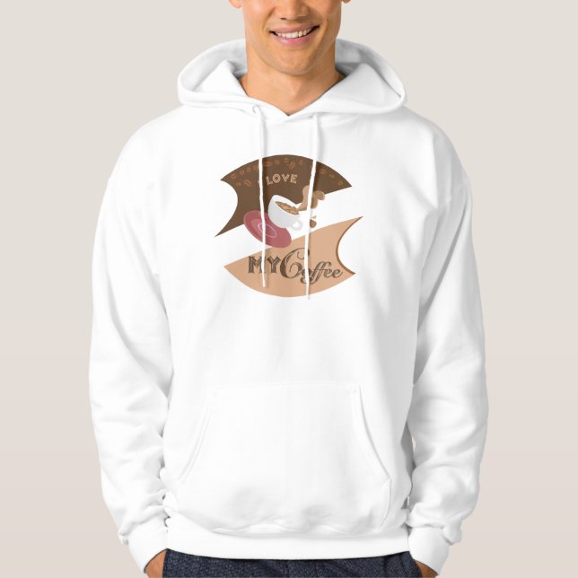 Ich liebe meinen Kaffee Retro Java Hoodie (Vorderseite)