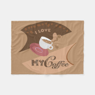 Ich Liebe meinen Kaffee Retro Java Mocha Fleecedecke