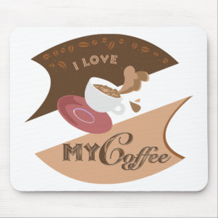Ich liebe meinen Kaffee Retro Java Mousepad