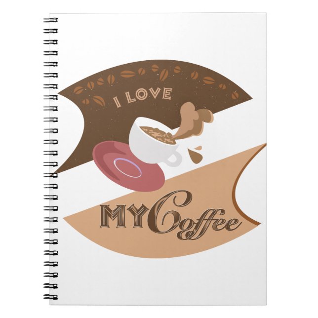 Ich liebe meinen Kaffee Retro Java Notizblock (Vorderseite)