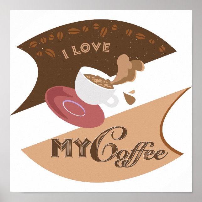 Ich liebe meinen Kaffee Retro Java Poster (Vorne)