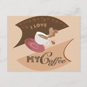 Ich liebe meinen Kaffee Retro Java Postkarte