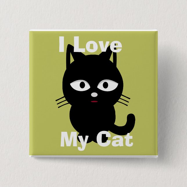 Ich liebe meinen Katzen-Button Button (Vorderseite)