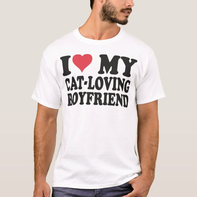 Ich Liebe meinen katzenliebenden Freund T-Shirt (Vorderseite)