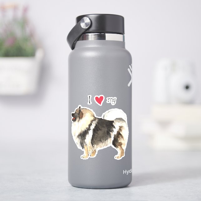 Ich Liebe meinen Keeshond Vinyl Sticker (HydroFlask)
