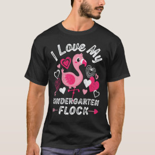 Ich liebe meinen Kindergarten Schwarm Flamingo Her T-Shirt