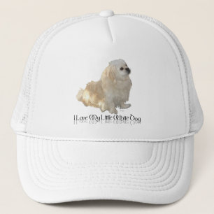 Ich liebe meinen kleinen weißen Hund - Pekingese ! Truckerkappe