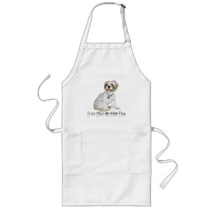 Ich liebe meinen kleinen weißen Hund - Shih Tzu Lange Schürze