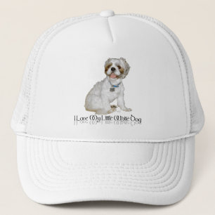 Ich liebe meinen kleinen weißen Hund - Shih Tzu Truckerkappe