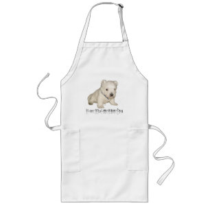 Ich liebe meinen kleinen weißen Hund - Westie-Welp Lange Schürze