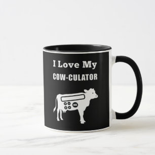 Ich liebe meinen Kuh-culator Lustiger Mathematik-R Tasse