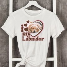 Ich liebe meinen Labrador Custom Pink Herz Foto