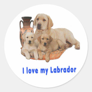 Ich liebe meinen Labrador Runder Aufkleber